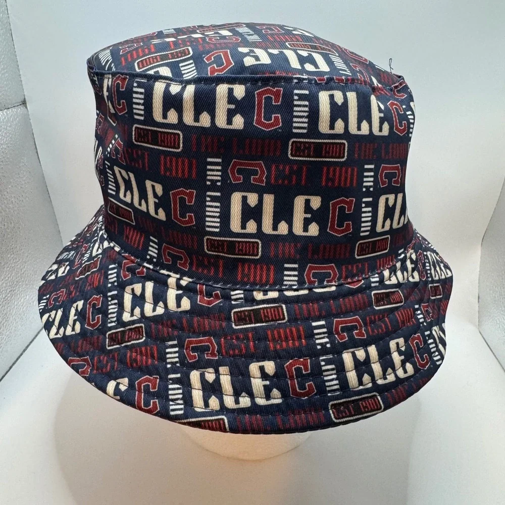 Cleveland Guardians OS Bucket Hat Unisex Navy Burgundy Reversible CLE Graphic